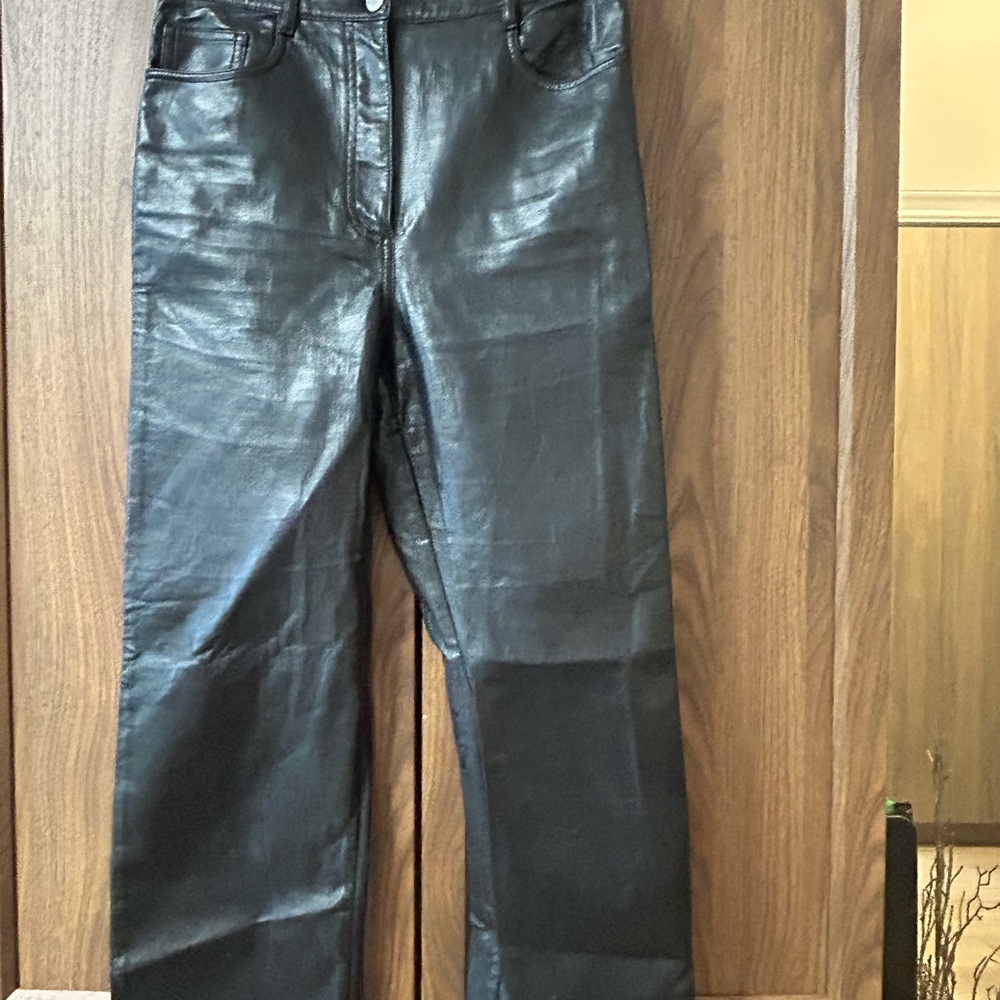 Aritzia Melina Pants in Black Leather